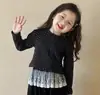 Conjunto Coreano para Bebé Niña Primavera y Otoño 2026 Nuevo Estilo Infantil Camiseta de Manga Larga con Lunares Cubre pañal de Encaje Pantalones Cortos