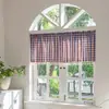 Comercio Exterior Transfronterizo Productos Terminados Simples Cuadros Jacquard Cortina Corta Borla Imitación Cáñamo Semisombreado Café Cortina Corta Terminada Transfronteriza