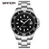 Transmisión en vivo de comercio exterior nuevo calendario de correa de acero reloj de cuarzo para hombre personalidad simple fantasma de agua verde reloj para hombre fabricantes venta al por mayor