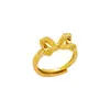 Anillo de Diseño Lujoso con Lazo, Anillo Abierto de Oro Arena Vietnamita para Dedo Índice de Mujer, Joyería Versátil y Duradera, Venta Directa