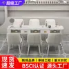 Conjunto de mesa y silla de manicura moderno, mesa de trabajo simple de estilo nórdico para salón de uñas, mesa de manicura de doble tapa de vidrio estilo japonés