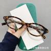Gafas de nerd con montura pequeña, montura de ojo de gato con miopía, antiluz azul, ovaladas, estilo retro coreano, lisas.