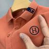 Moda Verão 2024 Camisa Polo de Marca da Moda Masculina Manga Curta Casual de Negócios Camiseta Lel Estilo Coreano Moda Solta Top Masculino