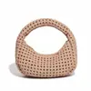 Explosiva Moda Nueva Primavera 2025 Todo Fósforo Nudo Molino Bolso Dumpling Moda Bolso Tejido Hecho a Mano Práctico para Llevar en la Mano