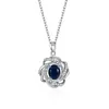 Amazon Azul Marino Cristal Molino de Viento Giratorio Flor Colgante Mujeres Transfronterizo Oro 18K Champaña Joya Colgante Al por Mayor