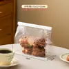 Saco de Embalagem Totalmente Transparente para Pão de Forma, Saco Ziplock para Pão de Forma com Fio Enrolado, Saco Selável para Alimentos Mochi Croissant