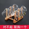 Taza de Té Pequeña de Vidrio Resistente al Calor para el Hogar Juego de Té Kung Fu Traje Transparente Taza Maestra Individual Engrosada con Asa 6 Piezas