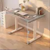 Mesa de Computador Mesa de Escritório Mesa de Desktop Escritório Doméstico Mesa com Elevação Manual Mesa de Dormitório Mesa de Estudo para Escrever Aprendizado e Conjunto de Cadeiras