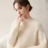 Outono e Inverno Novo Pelúcia Longo Caxemira Feminino Estilo Coreano Estilo Preguiçoso Malha Camada Base Suéter Pulôver Camada Interna Top