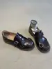 Mocasines Británicos Redondos con Hebilla para Mujer, Estilo Primavera Retro con Tacón Grueso de Cuero y Suelas Suaves para el Transporte