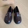 Mocasines de Suela Gruesa Little Sun, Estilo Británico 2026 Nuevo Modelo Mary Jane Slip-On Zapatos de Piel, Zapatos Individuales para Uniforme JK