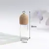 Botella de Vidrio con Tapa de Madera de Rosca para Empaque de Botellas de Aromaterapia, Botellas Vacías de Aceites Esenciales de Perfume, Colgantes de Vidrio, Accesorios para Llaveros al por Mayor