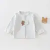 Cardigã de Algodão Puro para Bebê Primavera e Outono Unissex Manga Longa para Bebê Roupa Externa para Bebês e Crianças Pequenas Camiseta Estilosa Camada Base Top para Passeio