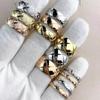 Anillo coco estilo Xiao Xiang CNC versión alta versión estrecha versión ancha anillo de pareja anillo de oro rosa de 18k alta retención de color