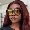 Moda Europea y Americana Gafas de Sol Oversize Unisex Protección Solar para Exteriores Personalidad Gafas de Sol Hip Hop Gafas de Sol Tipo Aviador