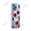 Funda de Teléfono Móvil de Verano, Cereza Rojo Vino Iphone17, Funda Protectora Magnética Transparente de Aspecto Elegante para Niñas, Apple 18Pro