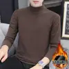 Al por mayor otoño e invierno forro polar de doble cara cuello medio-alto tejido base para hombre, ropa interior interior cálida engrosada, camiseta de manga larga