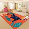 Alfombra de Mesa de Café de Dibujos Animados Europeos de Terciopelo para Sala de Estar, Dormitorio, Mesita de Noche, Alfombra de Gran Área Transfronteriza, Alfombra para Ventana Abuhardillada, Alfombra para Plantas