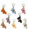 Colgante Llavero de Coche Bulldog Francés, Llavero de Coche Cachorro de Cuero Hecho a Mano de Alta Calidad, Regalo Creativo, Accesorio de Gama Alta