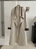 Gabardina Larga de Cuello Alto para Mujer KEKEZOON, Nuevo Estilo Otoño, Adelgazante, Hasta la Rodilla, Abrigo de Manga Larga 8751