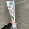 Tulipa Lírio-do-Vale Buquê Único Tecido à Mão Presente Requintado Feriado Dia dos Namorados Dia das Mães Dia dos Professores