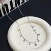 Colar Colorido de Zircônia para Menina, Corrente de Suéter da Moda Personalizada para Mulheres, Corrente de Pulseira Vintage de Nicho, Tendência