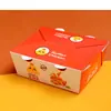 Caja de Embalaje para Llevar, Caja de Papel Biodegradable de Aspecto Elevado, Caja de Almuerzo Desechable Roja Personalizada, Caja de Embalaje Rectangular al por Mayor