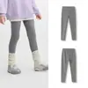 Ropa Infantil Balabala Leggings Forrados de Felpa para Niñas 2025 Invierno Nuevos Pantalones de Pana Gruesos Calientes