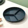 Plato de tres compartimentos para reducir grasa con plato para guarniciones plato casero para ensalada de pasta albóndigas fruta plato de separación postre plato de aperitivos