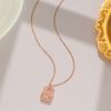 Bolso Letra H Full Diamante Mismo Estilo de Celebridad de Internet Collar de Acero Titanio Dorado Bolso de Mano para Mujer Cadena para Clavícula Que No Necesita Quitarse al Ducharse