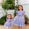 Vestido de Princesa para Niña Verano Cintura con Lazo Infantil Vestido de Cumpleaños Vestido de Princesa Brillante Venta al por Mayor Transfronteriza