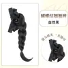 Tranças Postiças para Mulheres, Presilhas de Cabelo Trançadas, Novo Estilo Chinês Rabo de Cavalo Alto Semi-Preso com Laço, Tranças Naturalmente Volumosas e Levemente Puxadas para Cima