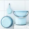 Balde Doméstico para Armazenamento de Água Plástico Espessado Balde Grande Alforje Barril Grande Dormitório Estudantil Resistente Balde para Lavanderia Bacia