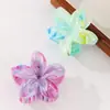 Presilha de Cabelo Flor de Plumeria Colorida Romântica de 8cm, Presilha Fresca Floral Cauda de Peixe, Acessório de Cabelo para a Parte de Trás da Cabeça, Grampo Grande Moderno