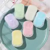 50 piezas de pastillas de jabón portátiles desechables para exteriores, mini pastillas para lavado de manos, artículos de viaje, pastillas de jabón para exteriores en caja