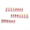 Europa Venta Caliente Arte de Uñas Uñas Portátiles Amarillo Clásico Rojo Rojo Francés Flores Pequeñas Piezas Desmontables Uñas Almendra Arte de Uñas