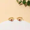 Pendientes Cuadrados de Piedras Preciosas Retro para Mujer, Pendientes Trenzados de Moda de Alta Gama, Pendientes Redondos Dorados al por Mayor
