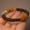 Joias Coloridas Envelhecidas Acessórios de Sementes de Bodhi Multi-Tesouro Contas Budistas Pulseira de Círculo Único Pulseira Unissex de Animais Pequenos