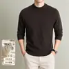 Suéter de punto jacquard de alta gama para hombre con cuello alto medio para comercio exterior transfronterizo, tejido de lana casual engrosado de otoño, estilo "old money" para hombre