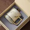 Taza Cultural y Creativa de Dunhuang Taza de Té Cerámica con Filtro y Tapa Taza de Té Personal de Oficina de Gama Alta Taza de Separación de Té y Agua