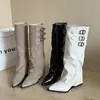 Extremadamente elegantes y cómodas, botas de mujer modelo nuevo 2026, punta fina, tacón oculto, hebilla de cinturón versátil, hasta la rodilla, tacón de bloque