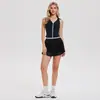 Conjunto Deportivo Transfronterizo para Mujer: Top de Golf, Camiseta sin Mangas, Chaleco, Falda de Tenis con Plumas, Conjunto de Dos Piezas para Correr y Fitness