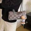 Bolsa de ombro feminina de camurça com poá veludo retrô estilo coreano 2026, nova bolsa feminina de nicho, requintada para o outono