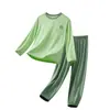 Pijama Adolescente, Conjunto de Roupa de Casa Infantil 100% Algodão, Roupas de Ar Condicionado para Meninos Primavera e Verão, Camisetas de Base Femininas para Estudantes