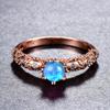 Anillo Aier Mosha diseño creativo europeo y americano oro rosa seis garras 6mm redondo ópalo blanco anillo exquisito