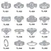 Tonglin Europeu e Americano Novo Anel de Prata de Lei 925 Conjunto Combinado Feminino Anel de Casamento Anel de Noivado Anel de Zircônia Ins Atacado