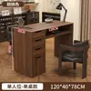 Banco de trabajo de manicura especializado retro engrosado de doble capa para salones de uñas, mesa de manicura multifuncional de almacenamiento para una o dos personas