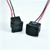 Enchufe hembra cuadrado negro a presión de doble USB-C con cable, instalación empotrada, enchufe de carga dual USB-C para luminarias de exterior
