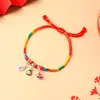 Pulsera Zongzi de Hortensia del Día de Mayo, Nueva Cuerda Roja Tejida a Mano para Niños y Bebés, Pulsera de Cuentas DIY de Alta Calidad