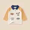 Camiseta de manga larga para niños, primavera y otoño, algodón puro, ropa para niños y niñas, tops de bebé, camisa de bebé, ropa exterior, clase A